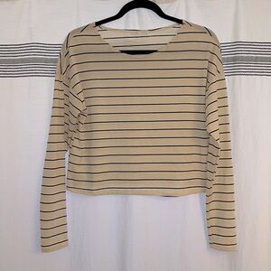 🚩SOLD🚩 Striped Cropped Top, Cream/Black